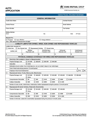 CUNA Mutual Auto Insurance Application
