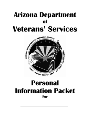 Arizona Veterans' Services Personal Information Packet