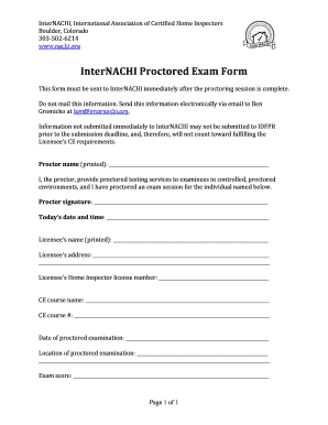 InterNACHI Proctored Exam Form