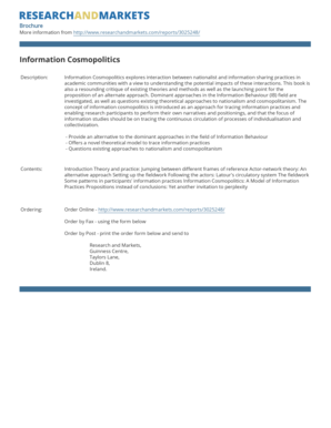Information Cosmopolitics Book Order Form