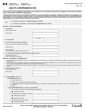 Use of a Representative Form