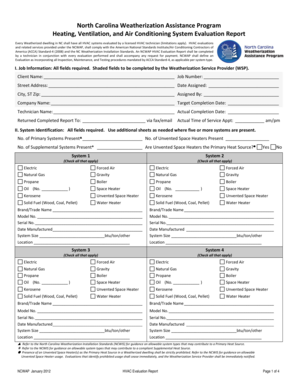 North Carolina HVAC Evaluation Report