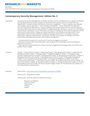 Contemporary Security Management Book Order Form