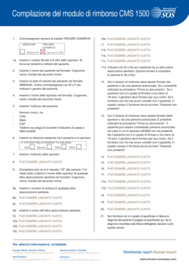 Compilazione del modulo di rimborso CMS 1500