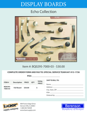 Display Boards Order Form