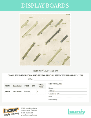 Display Board Order Form
