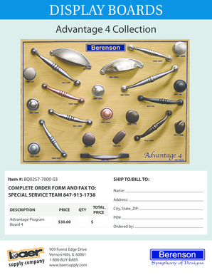 Advantage 4 Collection Order Form