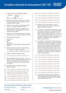 Formulaire de demande de remboursement CMS 1500