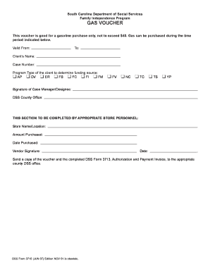 South Carolina Gas Voucher