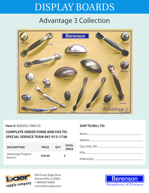 Advantage 3 Collection Order Form
