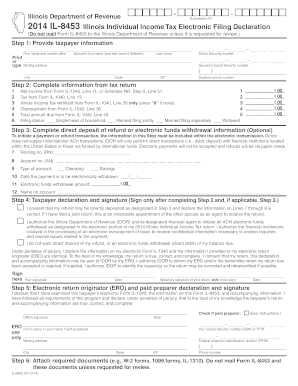 Illinois Individual Income Tax Electronic Filing Declaration