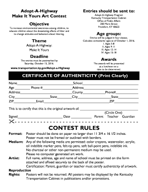 Make It Yours Art Contest Entry Form