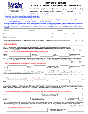 Chicago Statement of Financial Interests