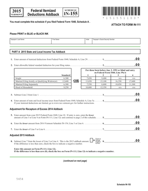 Vermont Schedule IN-155