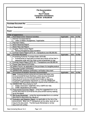 California Non-IT Goods Purchase Documentation