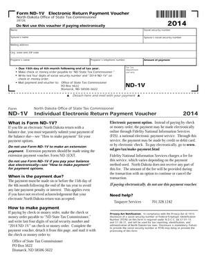 North Dakota Electronic Return Payment Voucher