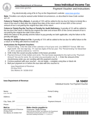 Iowa Individual Income Tax Payment Voucher