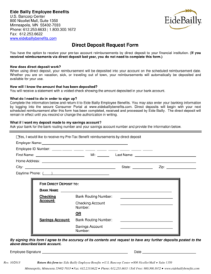 Direct Deposit Request Form