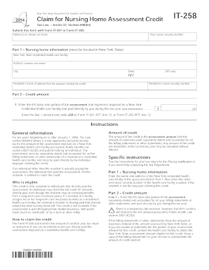 New York State Nursing Home Assessment Credit Form IT-258