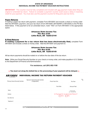 Arkansas Individual Income Tax Payment Voucher