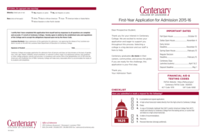 First-Year Application for Admission 2015-16