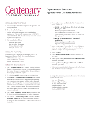 Graduate Admission Application
