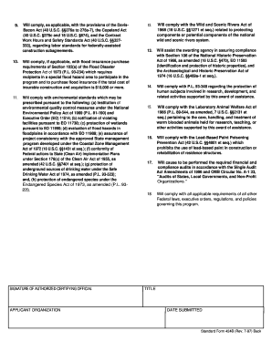 Assurances Non-Construction Programs Form