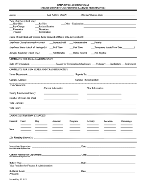 Employee Action Form