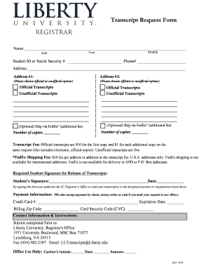 Transcript Request Form