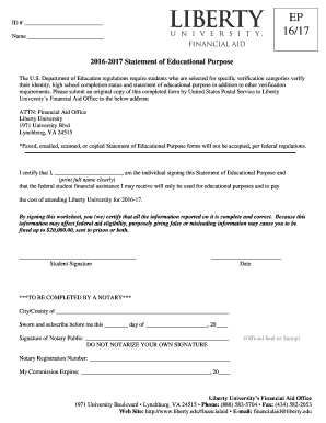 2016-2017 Statement of Educational Purpose