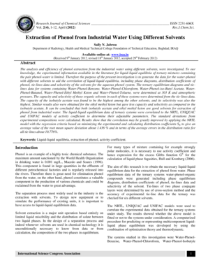 Extraction of Phenol from Industrial Water Using Different bb - ISCA