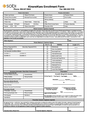KineretKare Enrollment Form