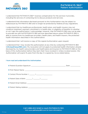 PATHWAYS 360 Patient Authorization Form