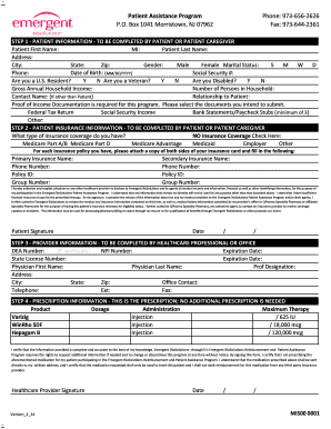 Patient Assistance Program Application