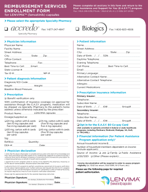 Eisai Assistance Program Enrollment Form