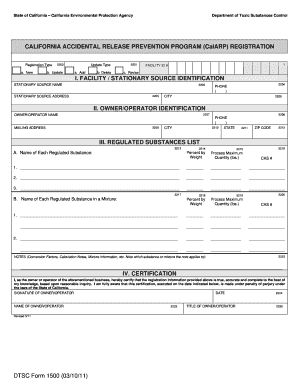 California Accidental Release Prevention Program Registration
