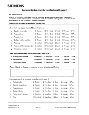 Customer Satisfaction Survey (Technical Support)