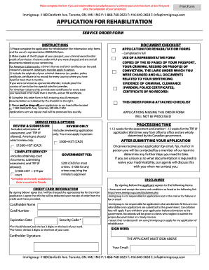 Application for Criminal Rehabilitation