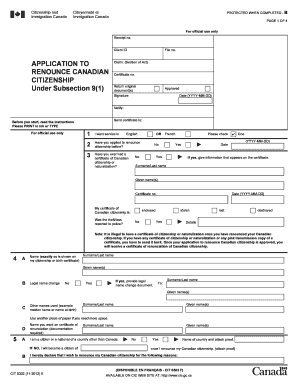 Canada Citizenship Renunciation Form