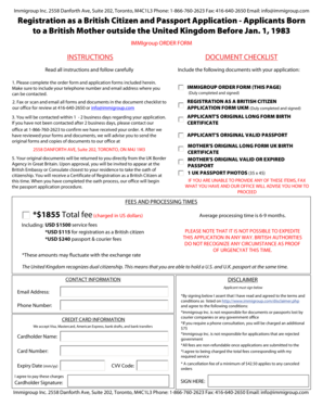 British Citizenship Registration Application