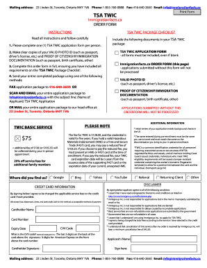 TSA TWIC Application Form