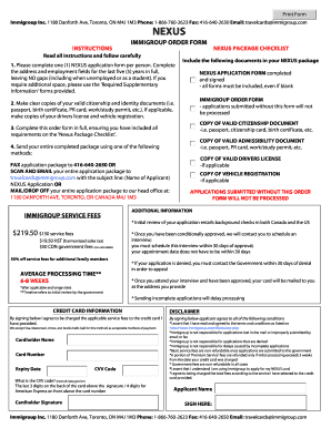 NEXUS Application Form