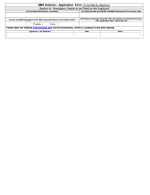 SMS Solution Application Form