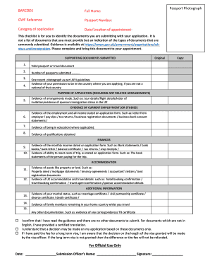 UK Visa Application Checklist