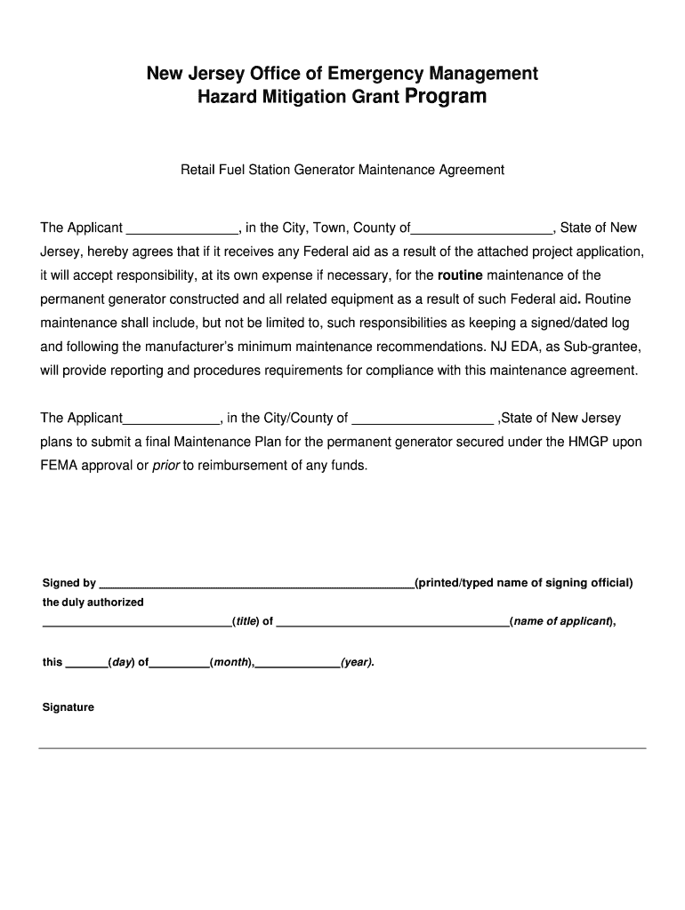 Fillable Online New Jersey Office of Emergency Management Hazard Fax