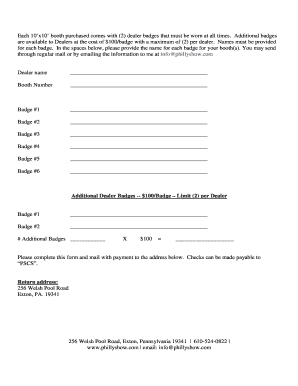 Dealer Badge Registration Form