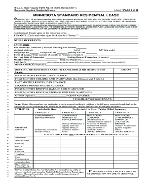 Minnesota Standard Residential Lease