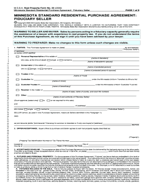Minnesota Standard Residential Purchase Agreement