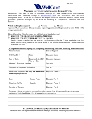 Medicare Coverage Determination Request Form