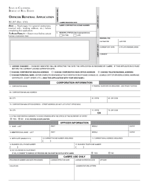 California Real Estate Officer Renewal Application